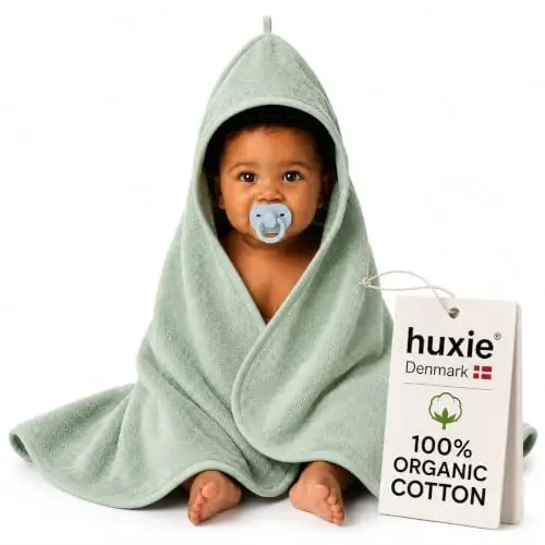 Huxie Baby Hooded Towel – Organic Cotton Baby Bath Towels – Baby Towels, Baby Bath Towels for Baby Boy, Baby Girl, 32