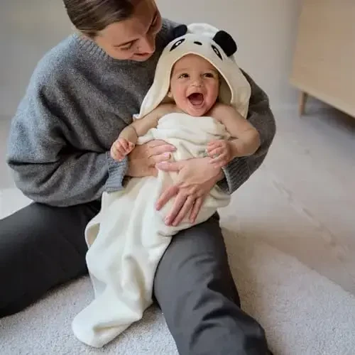 Huxie Baby Hooded Towel – Organik Paxta Bolalar Hammomi Sochiqlari – Bolalar Sochiqlari, O'g'il Bolalar uchun Bolalar Hammomi Sochiqlari, Qizlar, 32