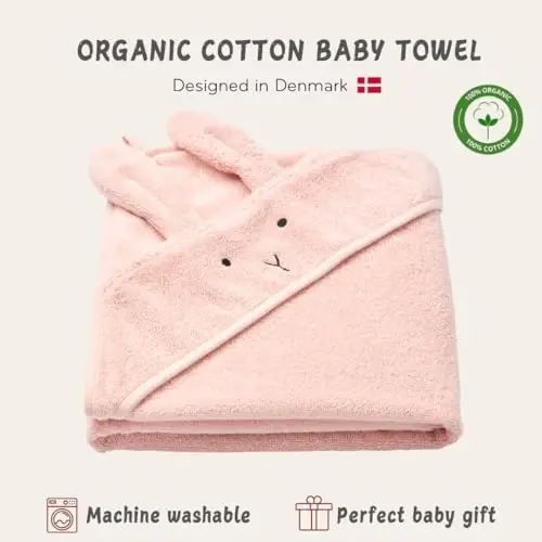 Huxie Baby Hooded Towel – Organic Cotton Baby Bath Towels – Baby Towels, Baby Bath Towels for Baby Girl, 32