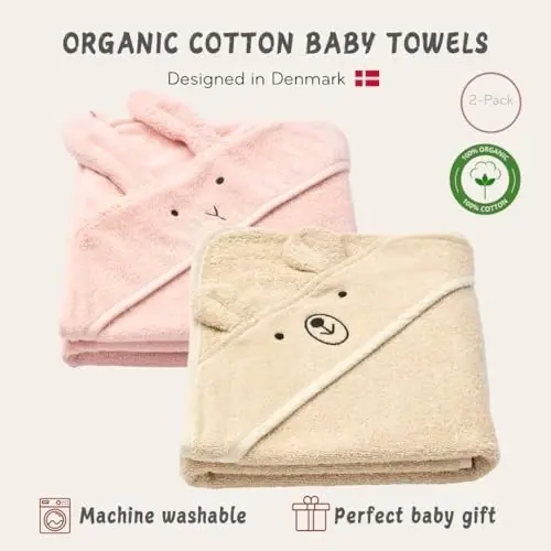 Huxie Baby Hooded Towel – Organic Cotton Baby Bath Towels, 32