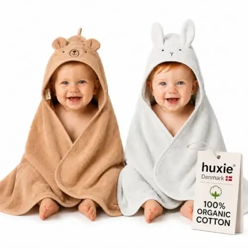 Huxie Baby Hooded Towel – Organic Cotton Baby Bath Towels, 32