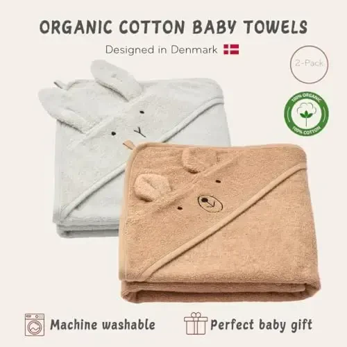 Huxie Baby Hooded Towel – Organic Cotton Baby Bath Towels, 32