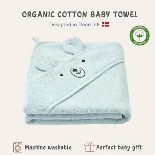 Huxie Baby Hooded Towel – Organic Cotton Baby Bath Towels – Baby Towels, Baby Bath Towels for Baby Boy, 32
