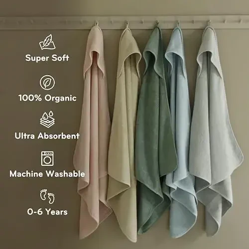 Huxie Baby Hooded Towel – Organic Cotton Baby Bath Towels – Baby Towels, Baby Bath Towels for Baby Boy, Baby Girl, 32