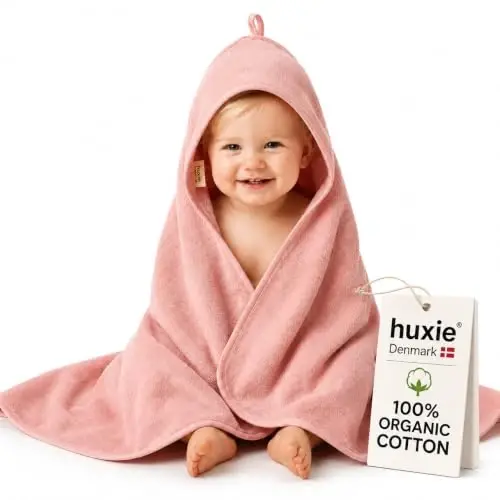 Huxie Baby Hooded Towel – Organic Cotton Baby Bath Towels – Baby Towels, Baby Bath Towels for Baby Boy, Baby Girl, 32