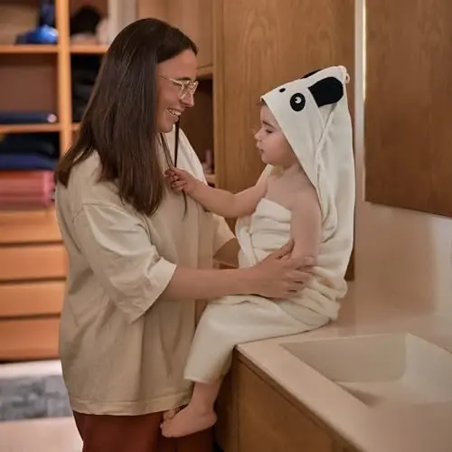 Huxie Baby Hooded Towel – Organic Cotton Baby Bath Towels – Baby Towels, Baby Bath Towels for Baby Boy, Baby Girl, 32
