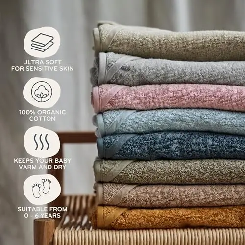 Huxie Baby Hooded Towel – Organic Cotton Baby Bath Towels – Baby Towels, Baby Bath Towels for Baby Boy, Baby Girl, Large 32