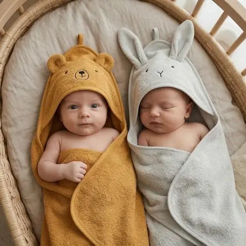 Huxie Baby Hooded Towel – Organic Cotton Baby Bath Towels, 32