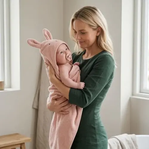 Huxie Baby Hooded Towel – Organic Cotton Baby Bath Towels, 32