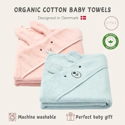 Huxie Baby Hooded Towel – Organic Cotton Baby Bath Towels, 32