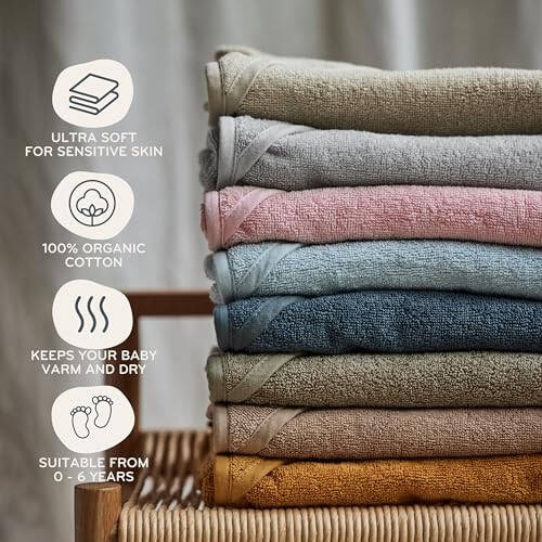 Huxie Denmark - Premium Organic Cotton Baby Bath Towel – Hooded Toddler and Baby Towels for Newborn Girl and Boy – Super Soft and Absorbent, 32 x 32 (Bear - Autumn Yellow) - 35