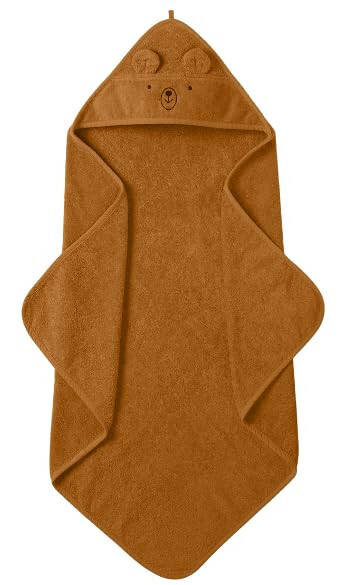 Huxie Denmark - Premium Organic Cotton Baby Bath Towel – Hooded Toddler and Baby Towels for Newborn Girl and Boy – Super Soft and Absorbent, 32 x 32 (Bear - Autumn Yellow) - 14