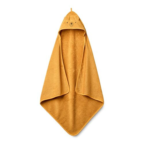 Huxie Denmark - Premium Organic Cotton Baby Bath Towel – Hooded Toddler and Baby Towels for Newborn Girl and Boy – Super Soft and Absorbent, 32 x 32 (Bear - Autumn Yellow) - 5