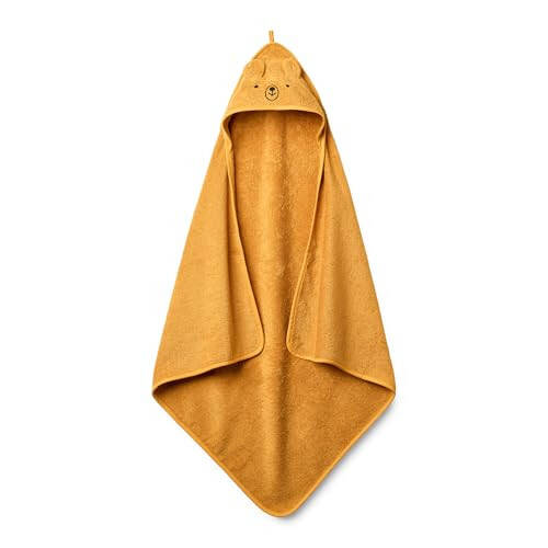 Huxie Denmark - Premium Organic Cotton Baby Bath Towel – Hooded Toddler and Baby Towels for Newborn Girl and Boy – Super Soft and Absorbent, 32 x 32 (Bear - Autumn Yellow) - 5