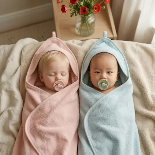 Huxie Hooded Baby Towels– Organic Cotton Baby Bath Towels, 32