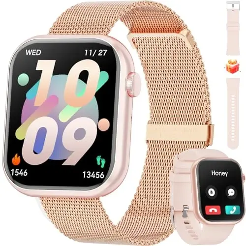 Hwagol Smart Watch (Answer/Make Call) 1.85inch Fitness Tracker, DIY Dials/Pedometer/Calories/Multiple Sport Modes/Voice Assistant, Smart Watches for Men Women Android iOS Phones - 1