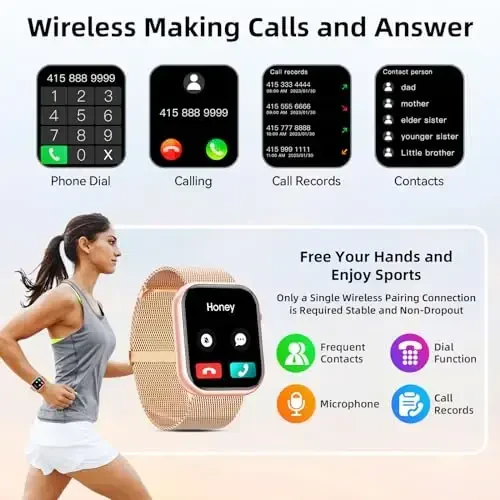 Hwagol Smart Watch (Answer/Make Call) 1.85inch Fitness Tracker, DIY Dials/Pedometer/Calories/Multiple Sport Modes/Voice Assistant, Smart Watches for Men Women Android iOS Phones - 4