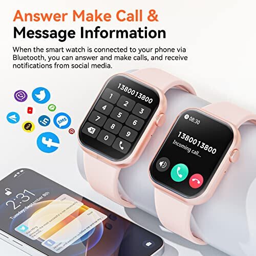 Hwagol Smart Watch (Answer/Make Call) 1.85inch Fitness Tracker, DIY Dials/Pedometer/Calories/Multiple Sport Modes/Voice Assistant, Smart Watches for Men Women Android iOS Phones - 3
