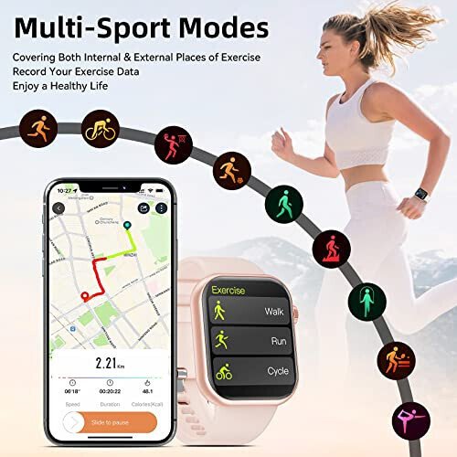 Hwagol Smart Watch (Answer/Make Call) 1.85inch Fitness Tracker, DIY Dials/Pedometer/Calories/Multiple Sport Modes/Voice Assistant, Smart Watches for Men Women Android iOS Phones - 6