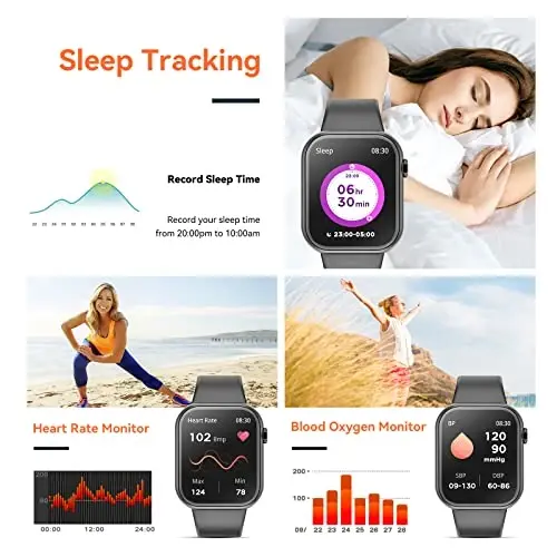 Hwagol Smart Watch (Answer/Make Call) 1.85inch Fitness Tracker, DIY Dials/Pedometer/Calories/Multiple Sport Modes/Voice Assistant, Smart Watches for Men Women Android iOS Phones - 4