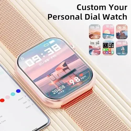 Hwagol Smart Watch (Answer/Make Call) 1.85inch Fitness Tracker, DIY Dials/Pedometer/Calories/Multiple Sport Modes/Voice Assistant, Smart Watches for Men Women Android iOS Phones - 5