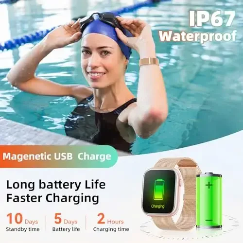 Hwagol Smart Watch (Answer/Make Call) 1.85inch Fitness Tracker, DIY Dials/Pedometer/Calories/Multiple Sport Modes/Voice Assistant, Smart Watches for Men Women Android iOS Phones - 6