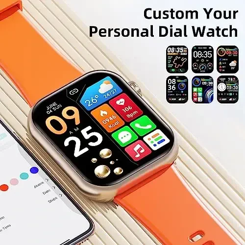 Hwagol Smart Watch (Answer/Make Call) 1.85inch Fitness Tracker, DIY Dials/Pedometer/Calories/Multiple Sport Modes/Voice Assistant, Smart Watches for Men Women Android iOS Phones - 7