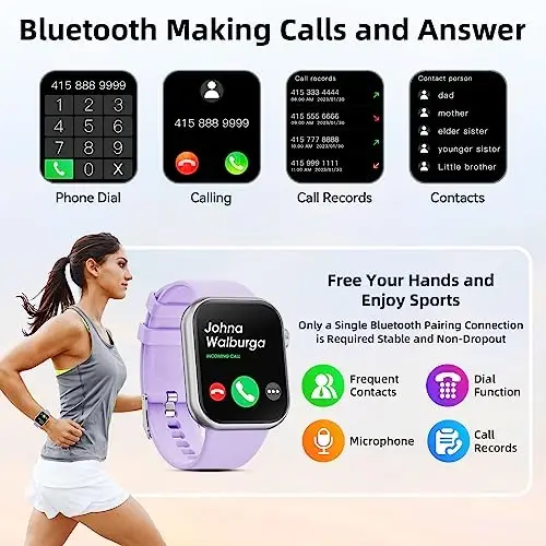 Hwagol Smart Watch (Answer/Make Call) 1.85inch Fitness Tracker, DIY Dials/Pedometer/Calories/Multiple Sport Modes/Voice Assistant, Smart Watches for Men Women Android iOS Phones - 3