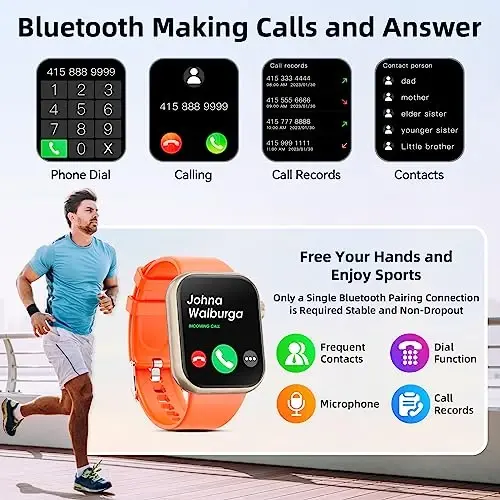 Hwagol Smart Watch (Answer/Make Call) 1.85inch Fitness Tracker, DIY Dials/Pedometer/Calories/Multiple Sport Modes/Voice Assistant, Smart Watches for Men Women Android iOS Phones - 3