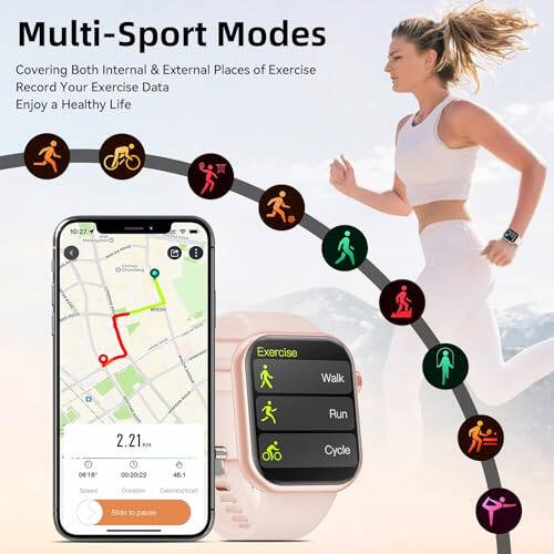 Hwagol Smart Watch (Answer/Make Call) 2024 Newest 1.85 Inch Fitness Tracker, Heart Rate/Sleep Monitor/Pedometer/Calories, Multiple Sport Modes, Smart Watches for Women Men Android iOS Phones Compatible - 10