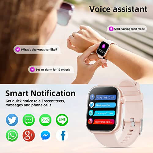 Hwagol Smart Watch (Answer/Make Call) 2024 Newest 1.85 Inch Fitness Tracker, Heart Rate/Sleep Monitor/Pedometer/Calories, Multiple Sport Modes, Smart Watches for Women Men Android iOS Phones Compatible - 11