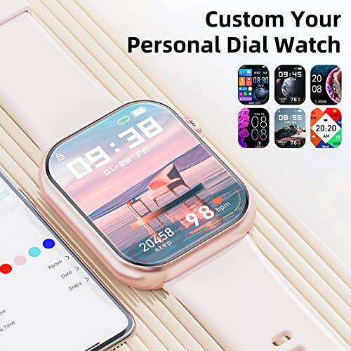 Hwagol Smart Watch (Answer/Make Call) 2024 Newest 1.85 Inch Fitness Tracker, Heart Rate/Sleep Monitor/Pedometer/Calories, Multiple Sport Modes, Smart Watches for Women Men Android iOS Phones Compatible - 6