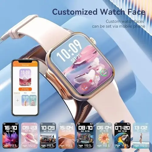 Hwagol Smart Watch (Javob/Qo'ng'iroq qilish) 2024 Eng yangi 1.85 dyuymli Fitness Tracker, Yurak urishi/Uyqu monitori/Pedometr/Kaloriya, Ko'p sport rejimlari, Ayollar va erkaklar uchun Android iOS telefonlari bilan mos keladigan aqlli soatlar - 2