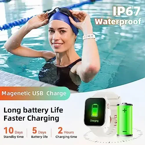 Hwagol Smart Watch (Qo'ng'iroqqa javob berish/Qo'ng'iroq qilish) 1.85 dyuymli fitnes-treker, DIY terish/Pedometr/Kaloriya/Sportning bir nechta rejimi/Ovozli yordamchi, erkaklar ayollar Android iOS telefonlari uchun aqlli soatlar - 7