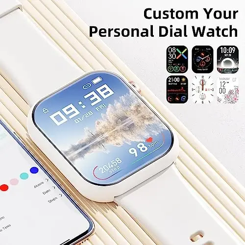 Hwagol Smart Watch (Qo'ng'iroqqa javob berish/Qo'ng'iroq qilish) 1.85 dyuymli fitnes-treker, DIY terish/Pedometr/Kaloriya/Sportning bir nechta rejimi/Ovozli yordamchi, erkaklar ayollar Android iOS telefonlari uchun aqlli soatlar - 5