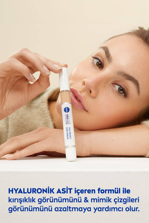 Hyaluron Cellular Filler 3'ü 1 Arada Renkli Açık Ton Göz Bakım Kremi 4ml, Göz Altı Kapatıcısı - 21