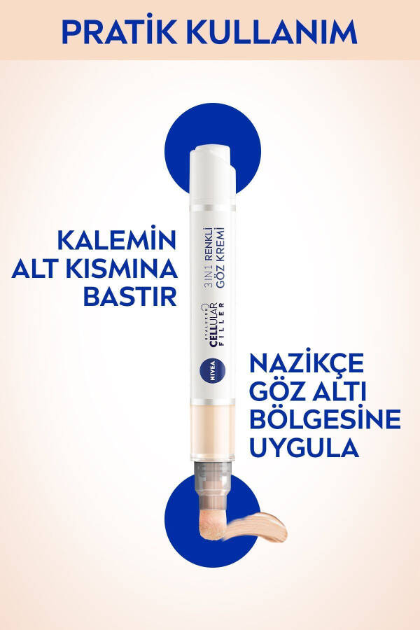 Hyaluron Cellular Filler 3'ü 1 Arada Renkli Açık Ton Göz Bakım Kremi 4ml, Göz Altı Kapatıcısı - 10