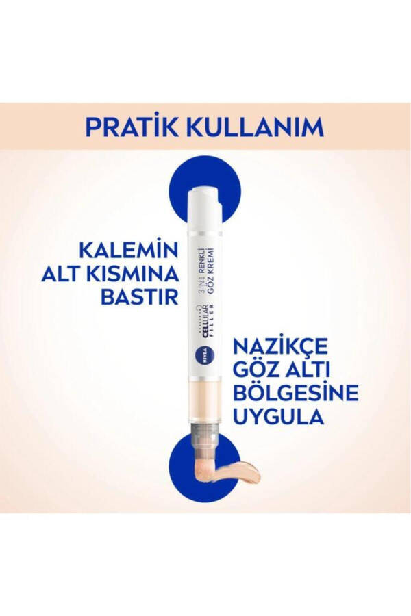 Hyaluron Cellular Filler 3'ü 1 Arada Renkli Açık Ton Göz Bakım Kremi 4ml, Göz Altı Kapatıcısı - 6