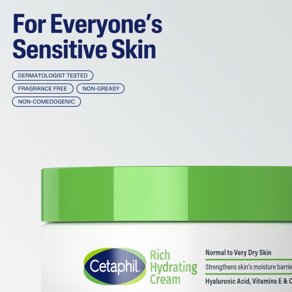 Cetaphil Rich Hydrating Cream for Dry to Normal Skin with Hyaluronic Acid, 1.7 oz - CETAPHIL (1)