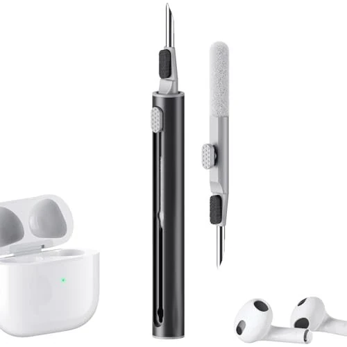 Hyashee Cleaner Kit for Airpods Pro 1 2 3 Multi-Function Cleaning Pen with Soft Brush Flocking Sponge for Bluetooth Earphones Case Cleaning Tools Black - Hyashee