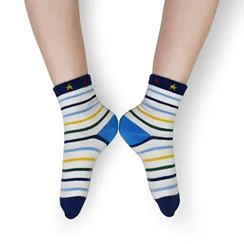 HYCLES Anti Slip Toddler Socks, 12 Pairs Non-Skid Cotton Grip Kid Socks for 1-7T Boy Girl 6-12 Month Baby - 6