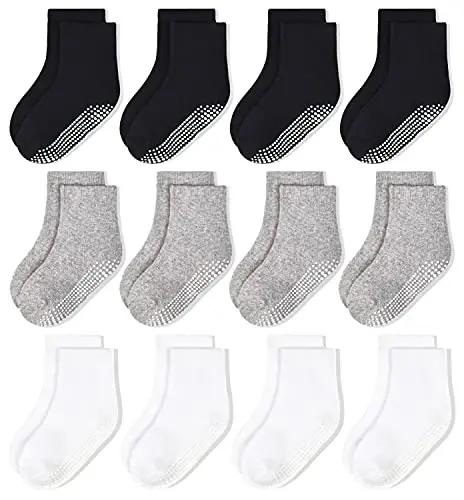 HYCLES Non-Slip Toddler Socks, Girl Grip Socks for 1-10 Years Kids Girls Boys Toddler Sock with Grippers - 1