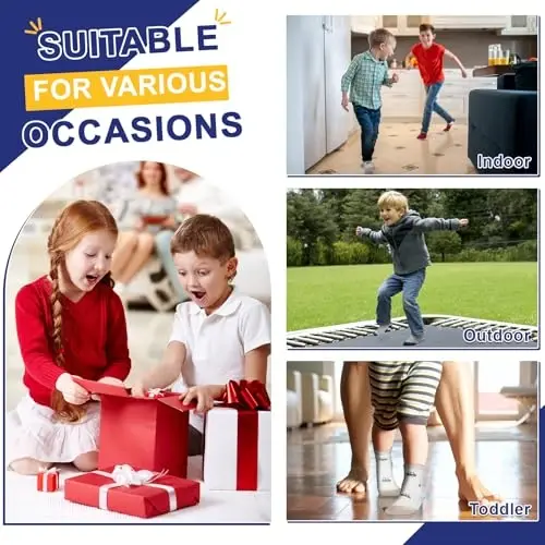 HYCLES Anti Slip Toddler Socks, 12 Pairs Non-Skid Cotton Grip Kid Socks for 1-7T Boy Girl 6-12 Month Baby - 6