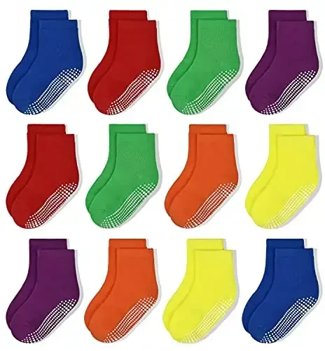HYCLES Non-Slip Toddler Socks, Girl Grip Socks for 1-10 Years Kids Girls Boys Toddler Sock with Grippers - 1