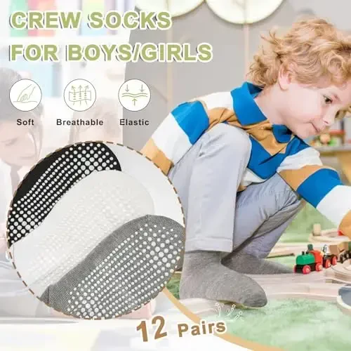 HYCLES Non-Slip Toddler Socks, Girl Grip Socks for 1-10 Years Kids Girls Boys Toddler Sock with Grippers - MODAZONE (1)
