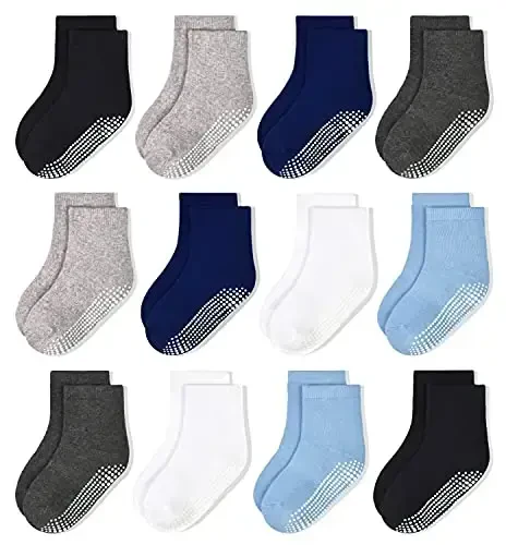 HYCLES Non-Slip Toddler Socks, Girl Grip Socks for 1-10 Years Kids Girls Boys Toddler Sock with Grippers - HYCLES