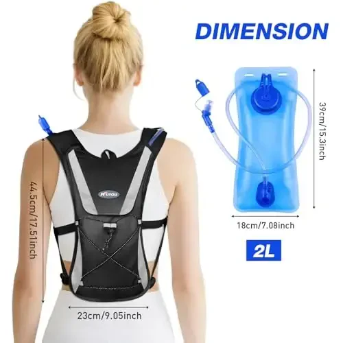 Hydration Pack with 2L Hydration Bladder Lightweight Insulation Water Rucksack Backpack Bladder Bag Cycling Bicycle Bike/Hiking Climbing Pouch - 5