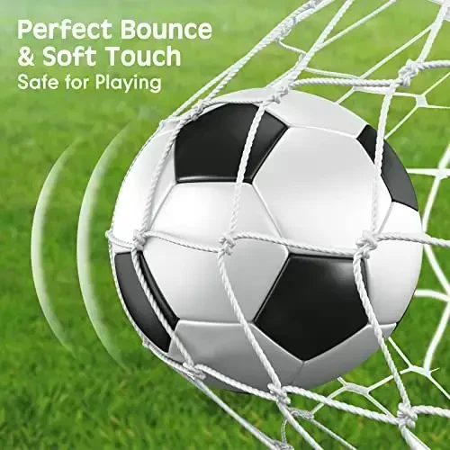 HyDren 12 Packs Operation Christmas Items Soccer Ball with Pump for Kids Adults Official Size Soccer Ball for Indoor Outside Game Training Practice Sport Gift Charity Donation(Size 4,Black, White) - 5