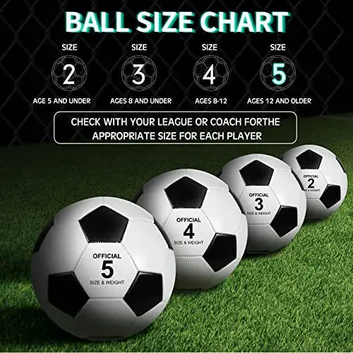 HyDren 12 Packs Operation Christmas Items Soccer Ball with Pump for Kids Adults Official Size Soccer Ball for Indoor Outside Game Training Practice Sport Gift Charity Donation(Size 5,Multi Color) - 5