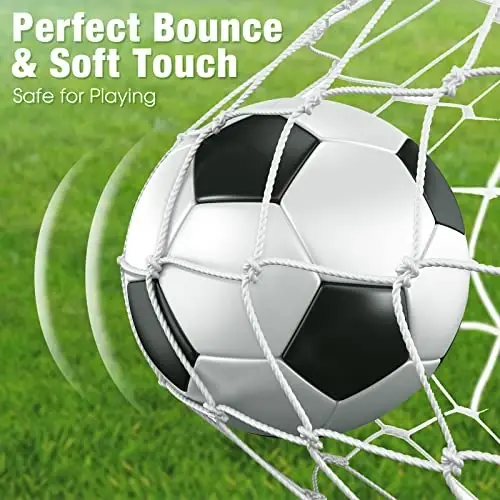 HyDren 12 Packs Soccer Ball with Pump Official Size Soccer Ball for Indoor Outside Training Practice Sport Gift Charity Donation Back to School(Size 5,Black, White) - 5